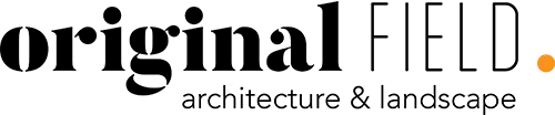 The Original Fields Architects Oxford logo is simply the business name Original Field with an orange dot at the end.